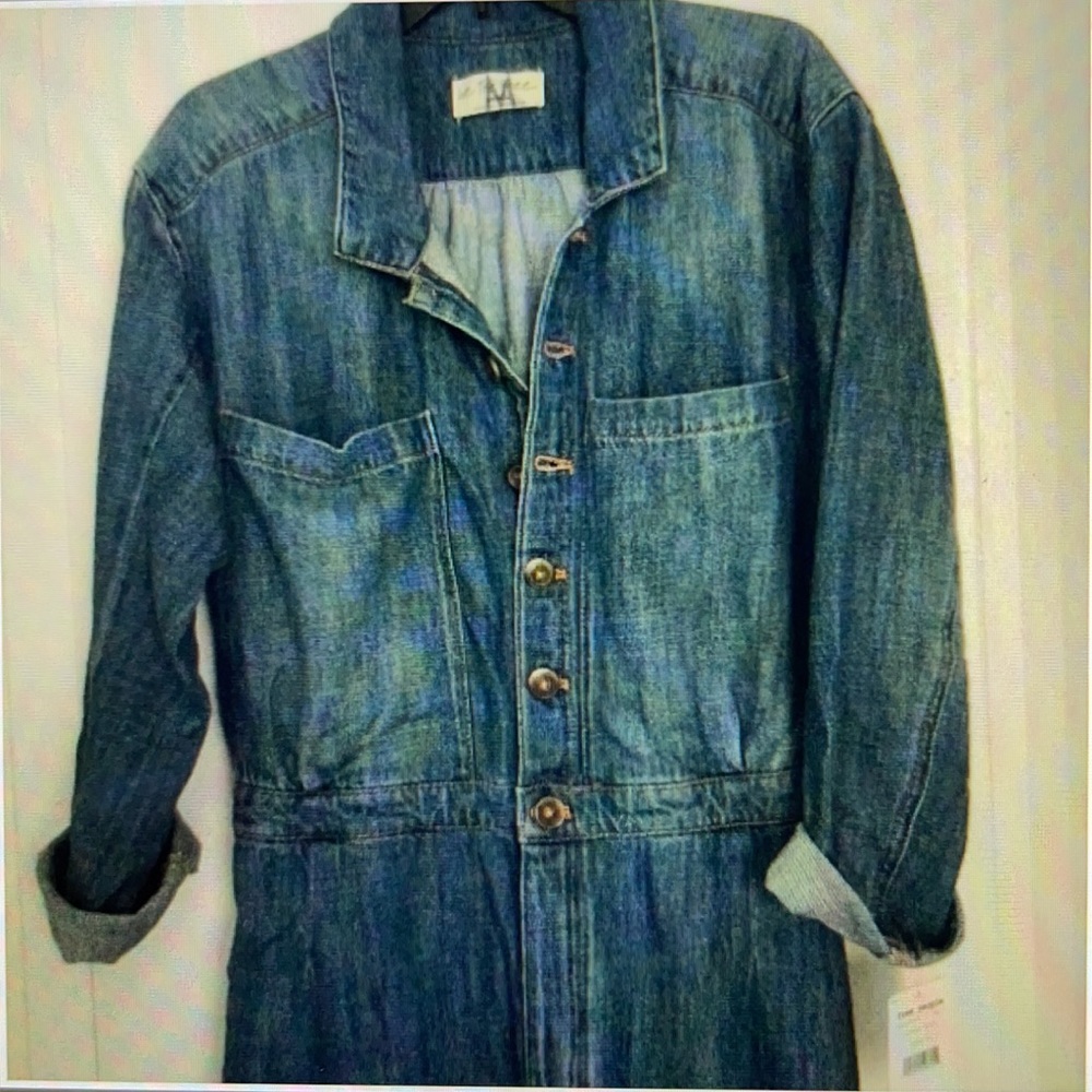 Free People Madrid Denim Coverall Size: S & M - Picture 2 of 9
